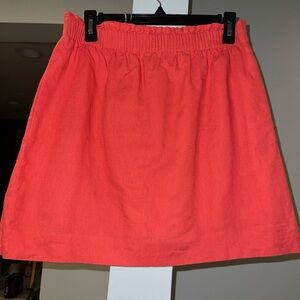 J Crew Linen-Cotton Blend City Skirt in Coral Size 8 Preppy